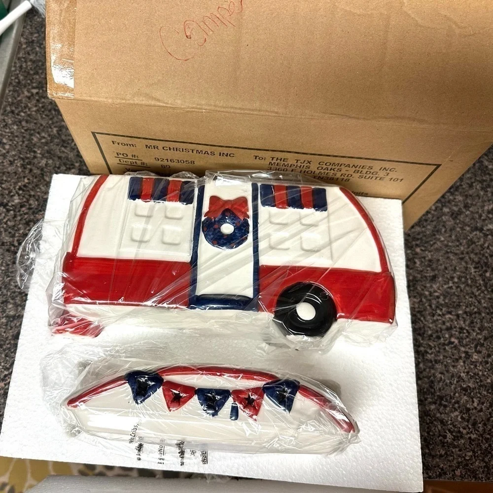 Ms. Liberty LED Patriotic Camper Cookie Jar